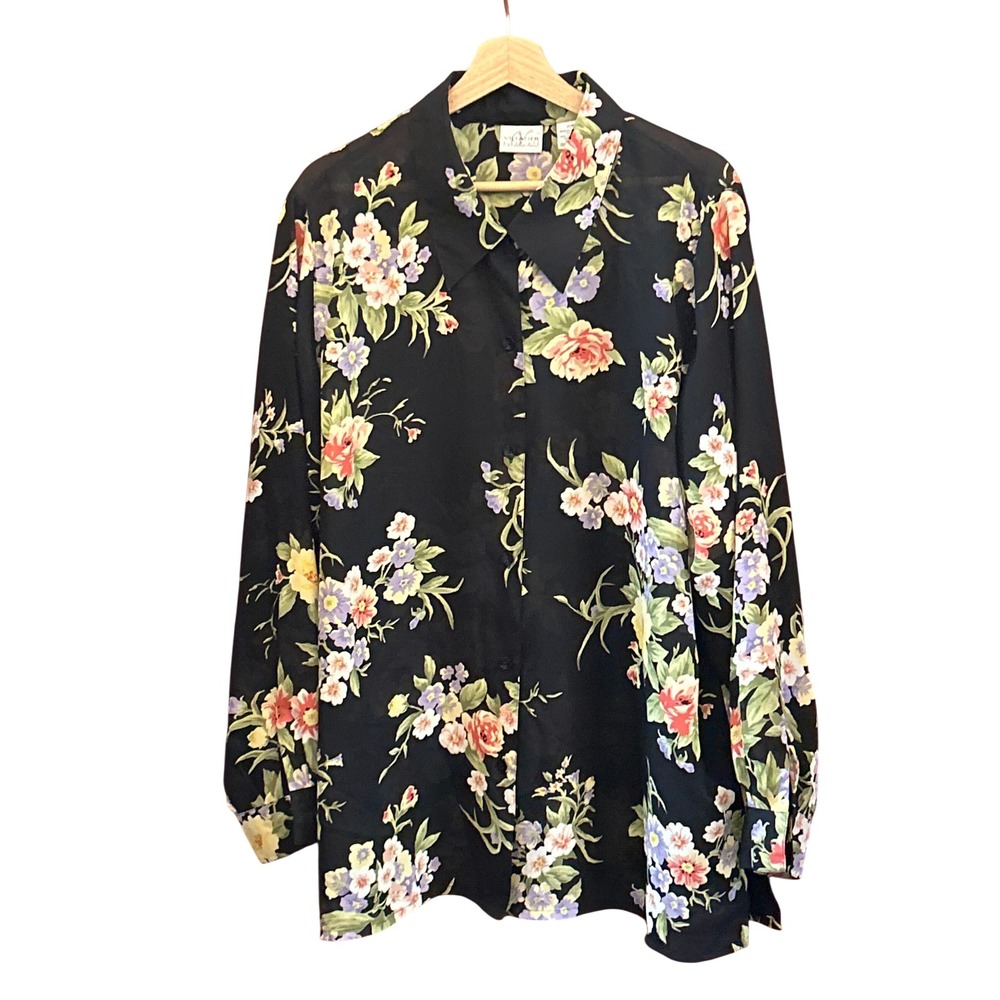 Vintage Villager Signature Floral Blouse Cottagecore Botanical Grandmacore